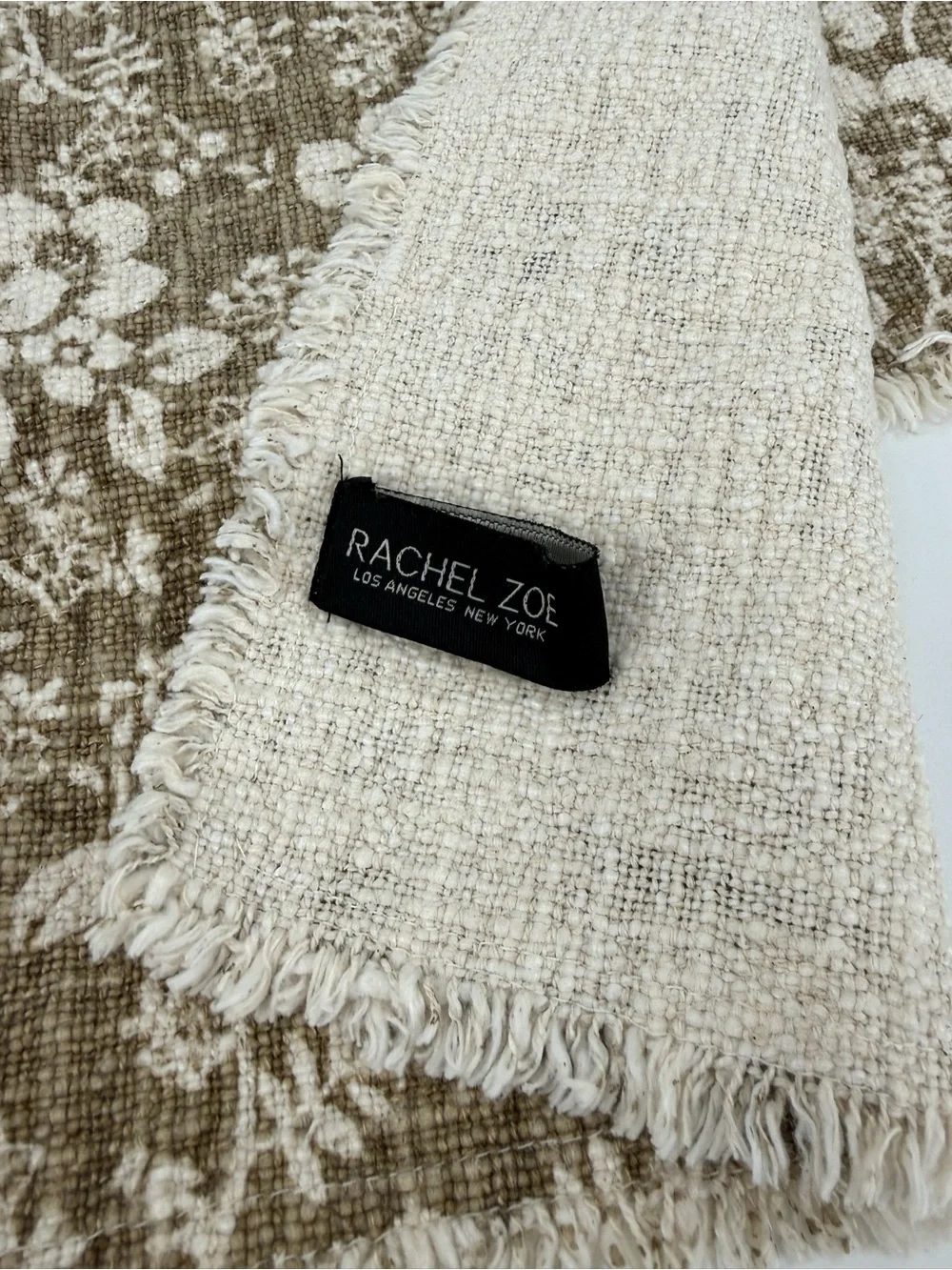 Rachel Zoe Floral Print Fringe Placemat Set of 4 | Taupe Multi